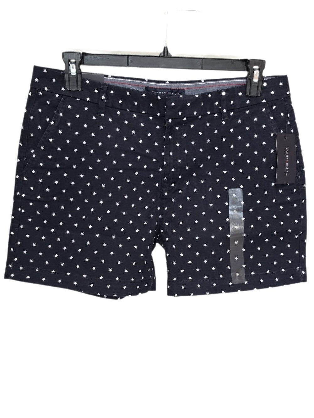 Tommy Hilfiger Women's Mid-rise Star Hollywood 5" Shorts Navy Blue size 14